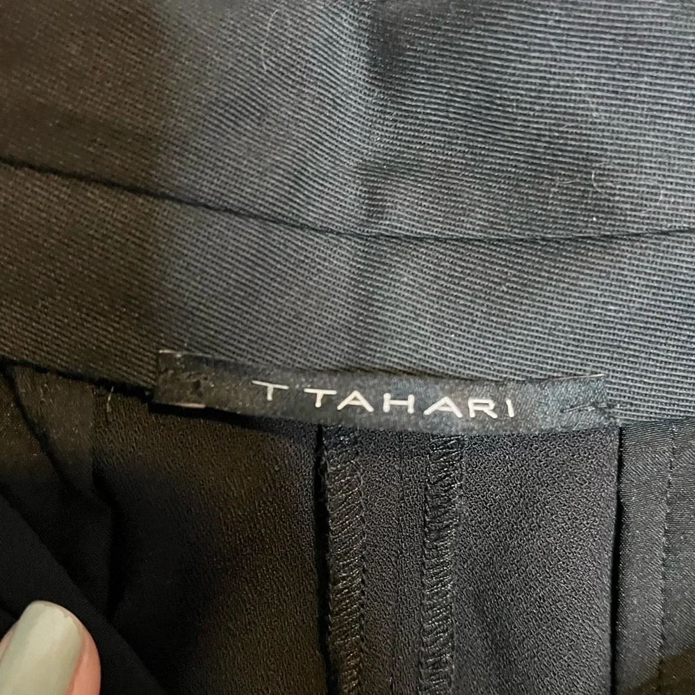 NWT T TAHARI Black Flare Dress Pants Trousers Size 10 minimalist office - Picture 6 of 7